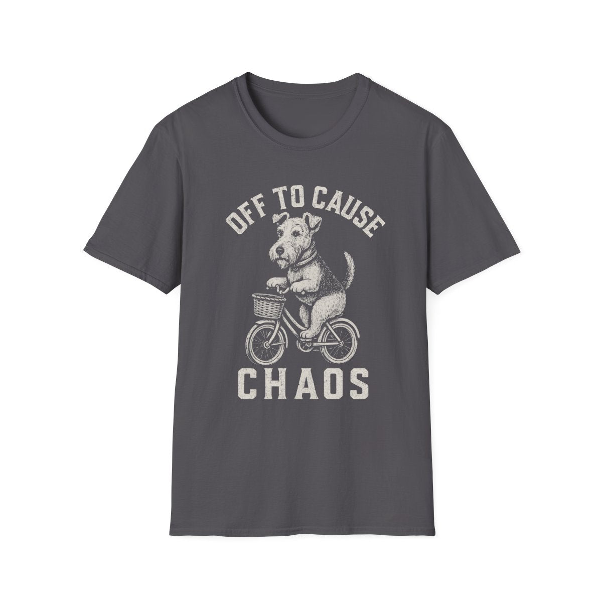 Bicycle Airedale Terrier Tee - Charcoal