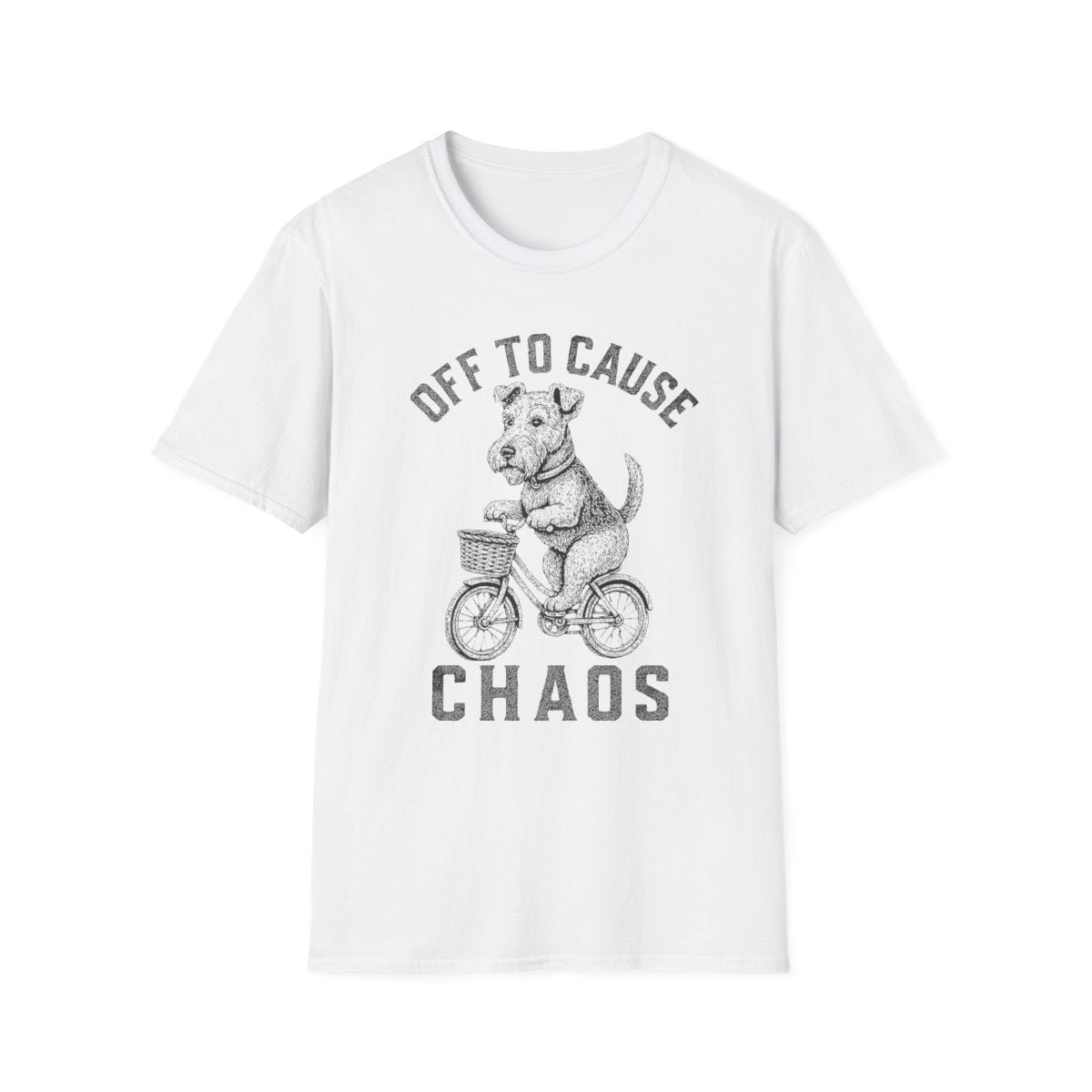 Bicycle Airedale Terrier Tee - White