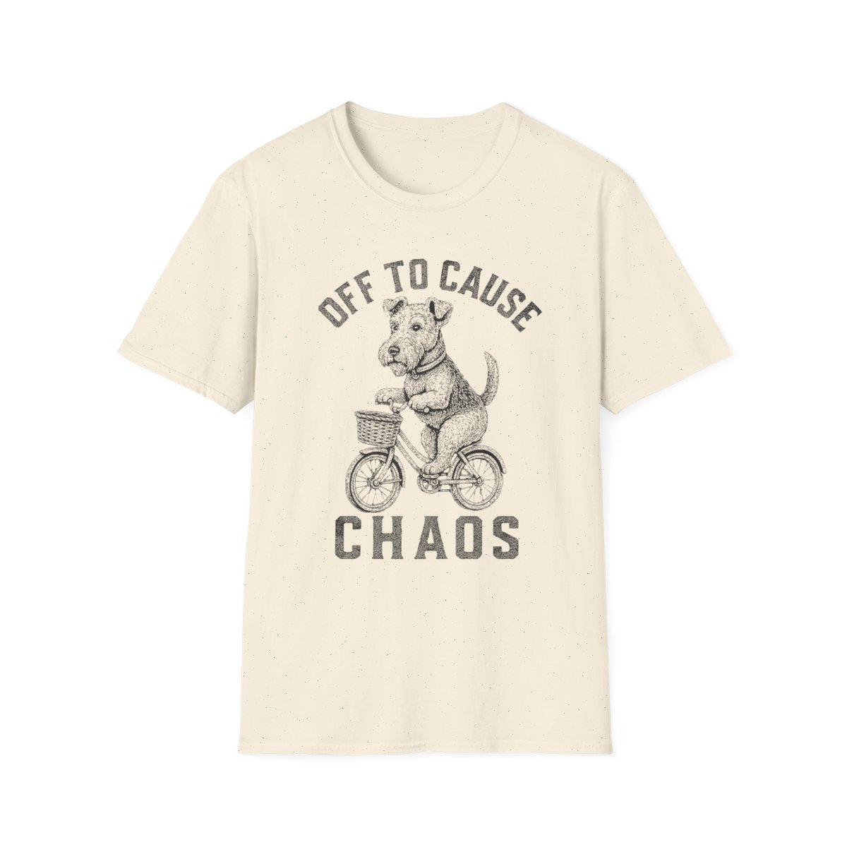 Bicycle Airedale Terrier Tee - Natural
