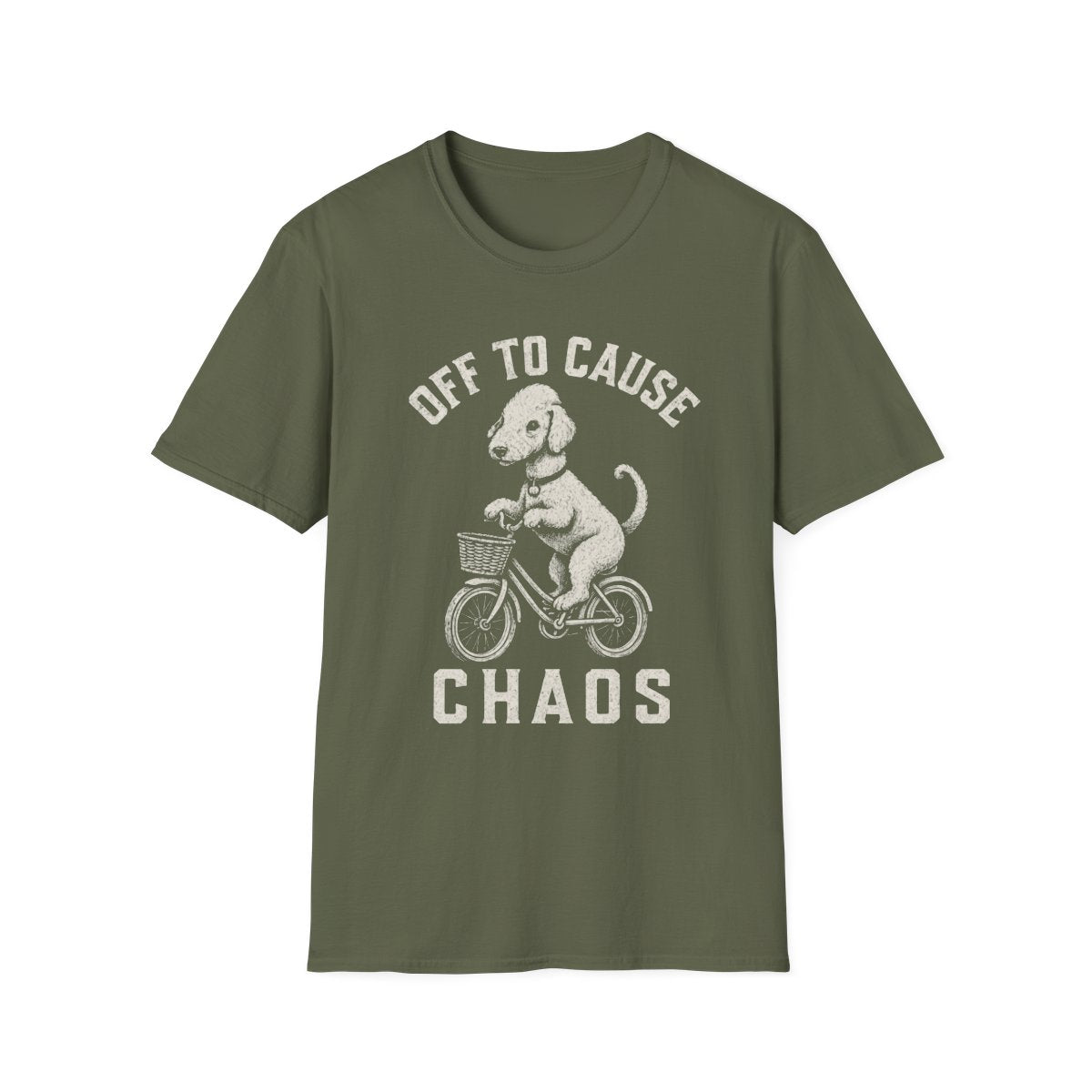 Bicycle Bedlington Terrier Tee - Military Green