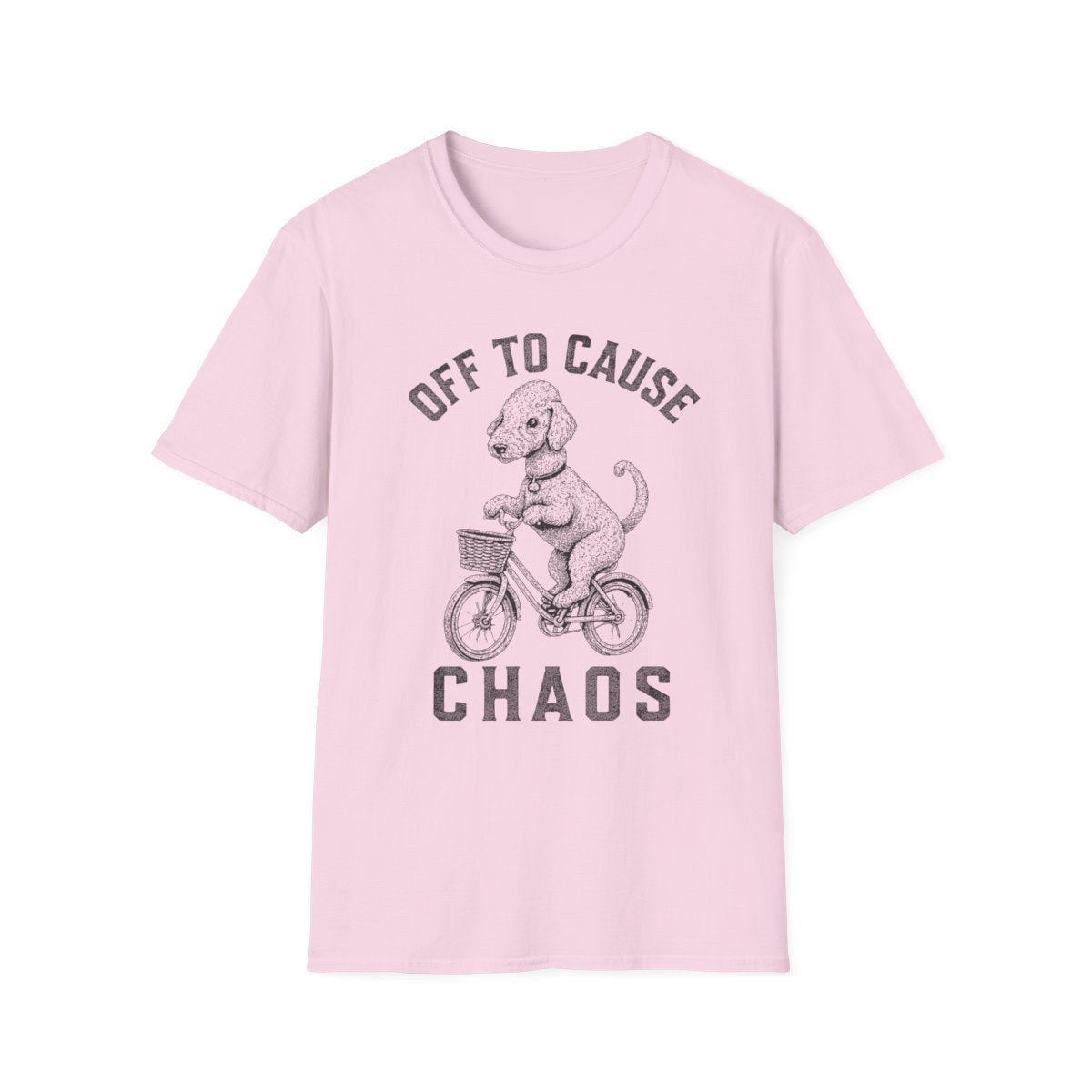 Bicycle Bedlington Terrier Tee - Light Pink