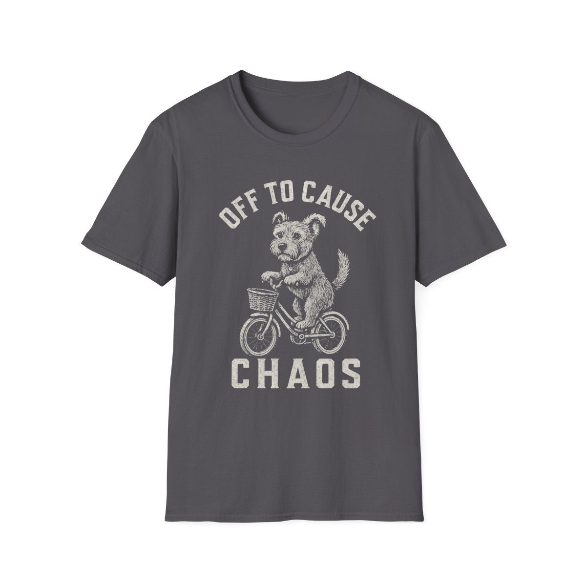 Bicycle Border Terrier Tee - Charcoal