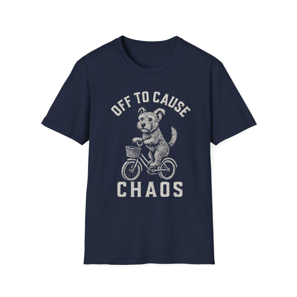 Bicycle Border Terrier Tee - Navy