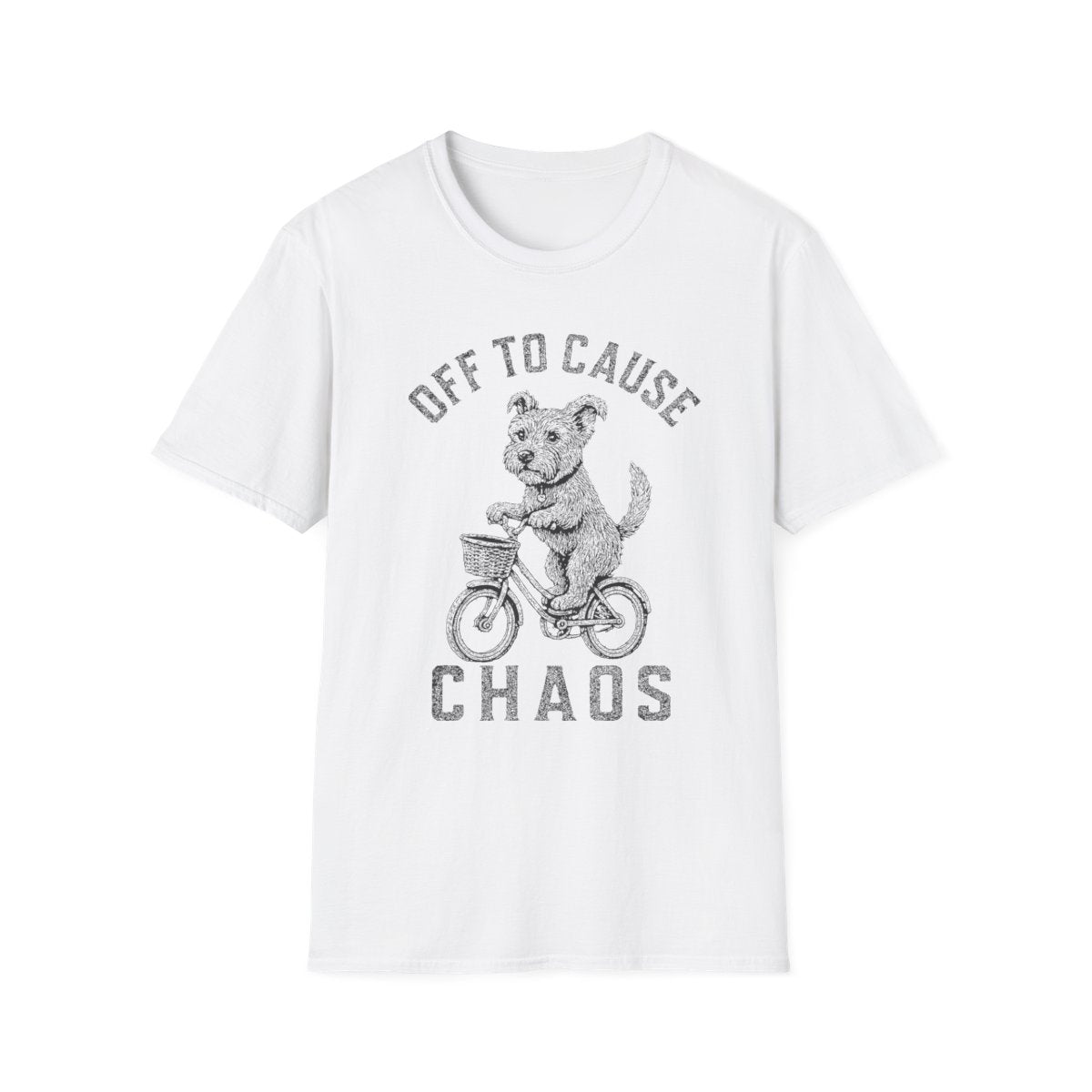 Bicycle Border Terrier Tee - White