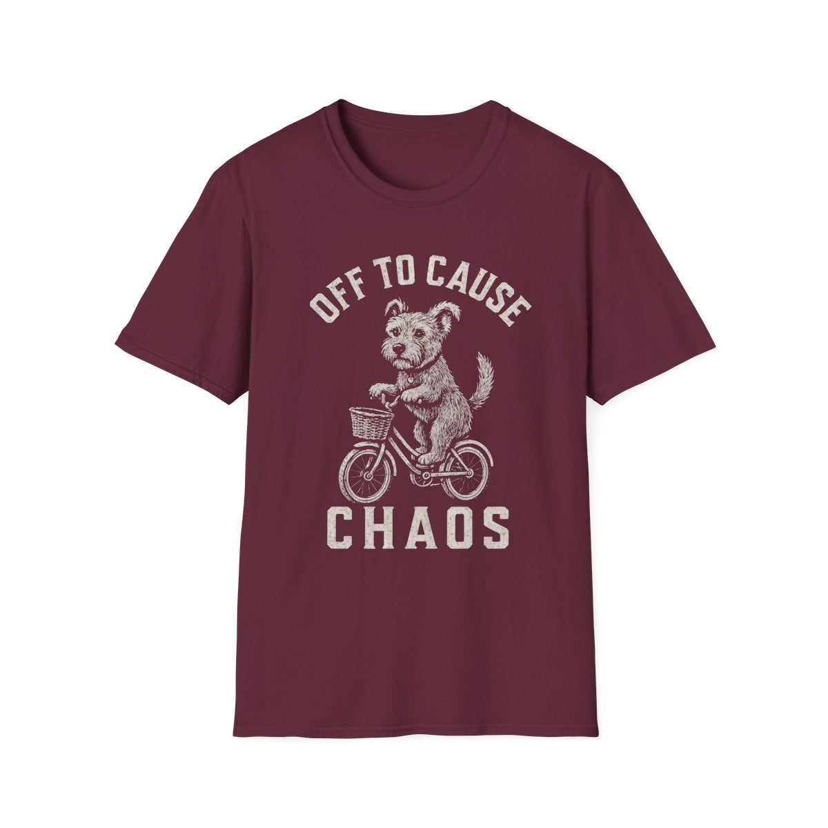 Bicycle Border Terrier Tee - Maroon