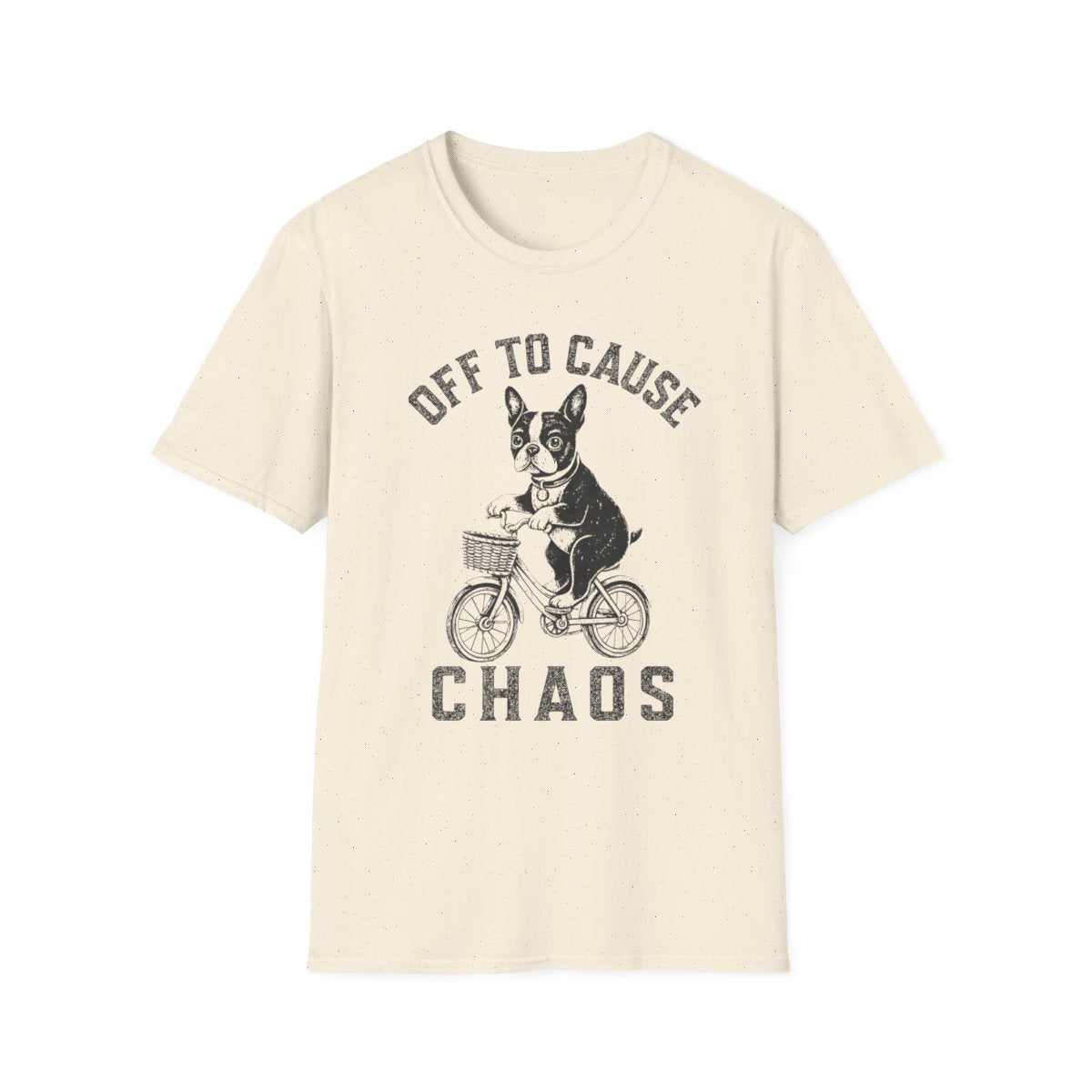 Bicycle Boston Terrier Tee - Natural