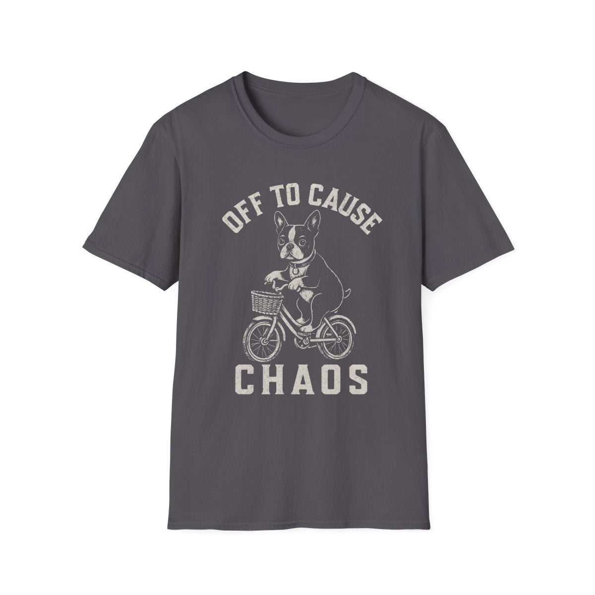 Bicycle Boston Terrier Tee - Charcoal