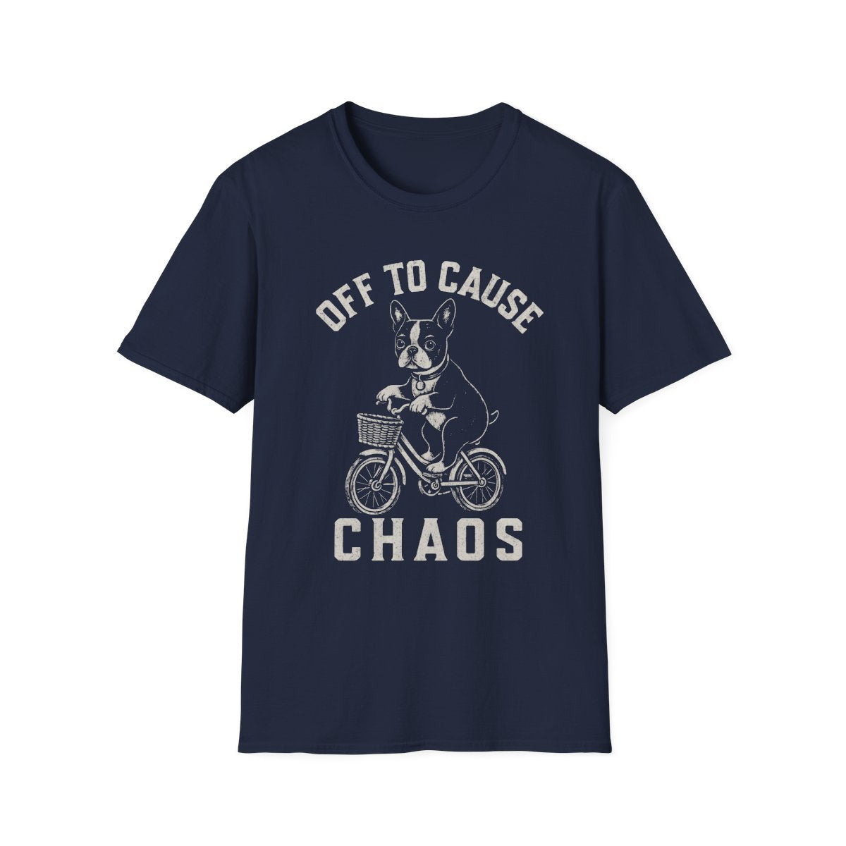 Bicycle Boston Terrier Tee - Navy