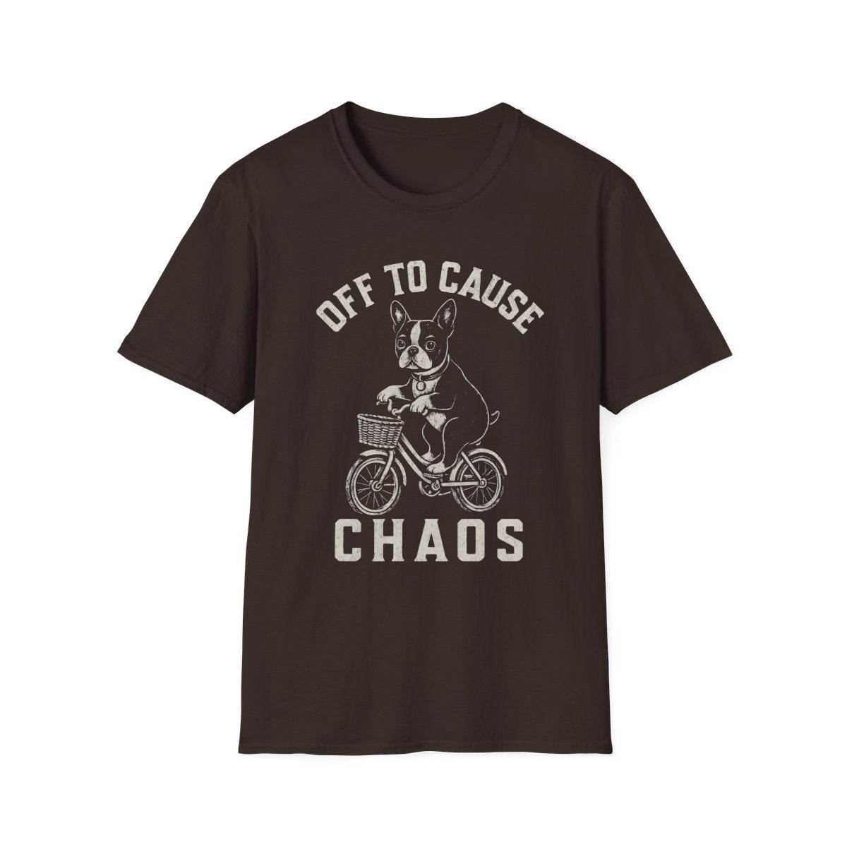 Bicycle Boston Terrier Tee - Dark Chocolate