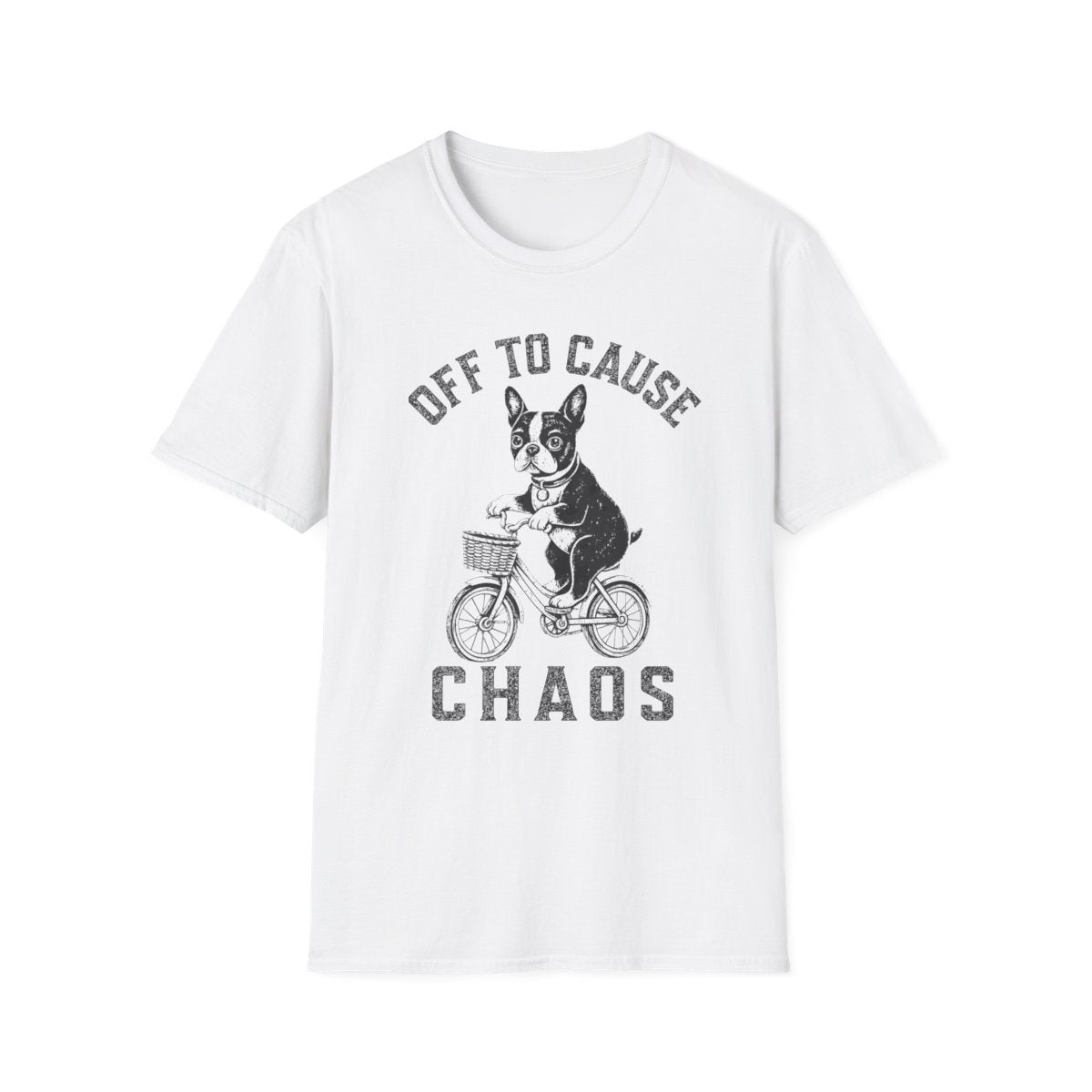Bicycle Boston Terrier Tee - White