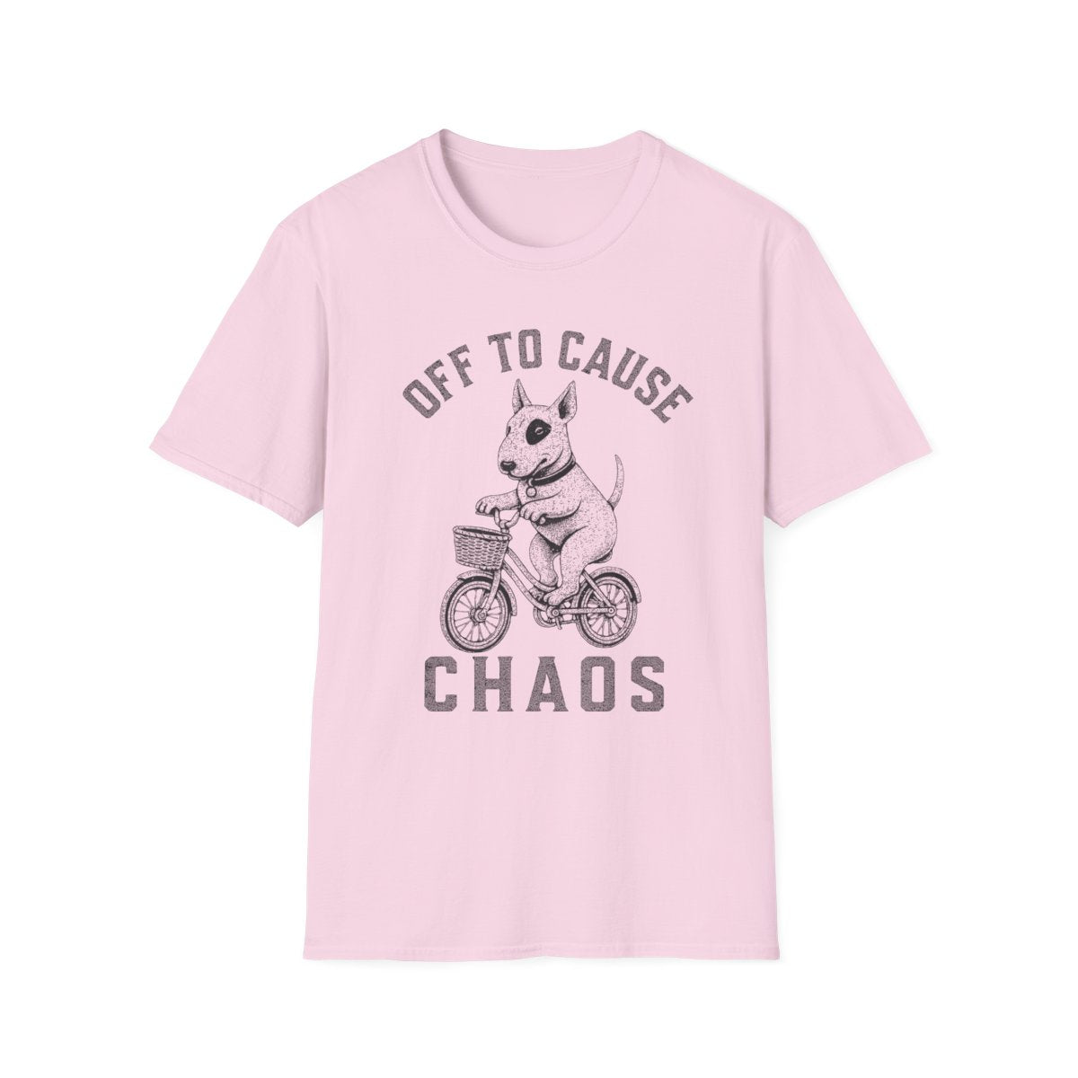 Bicycle Bull Terrier Tee - Light Pink