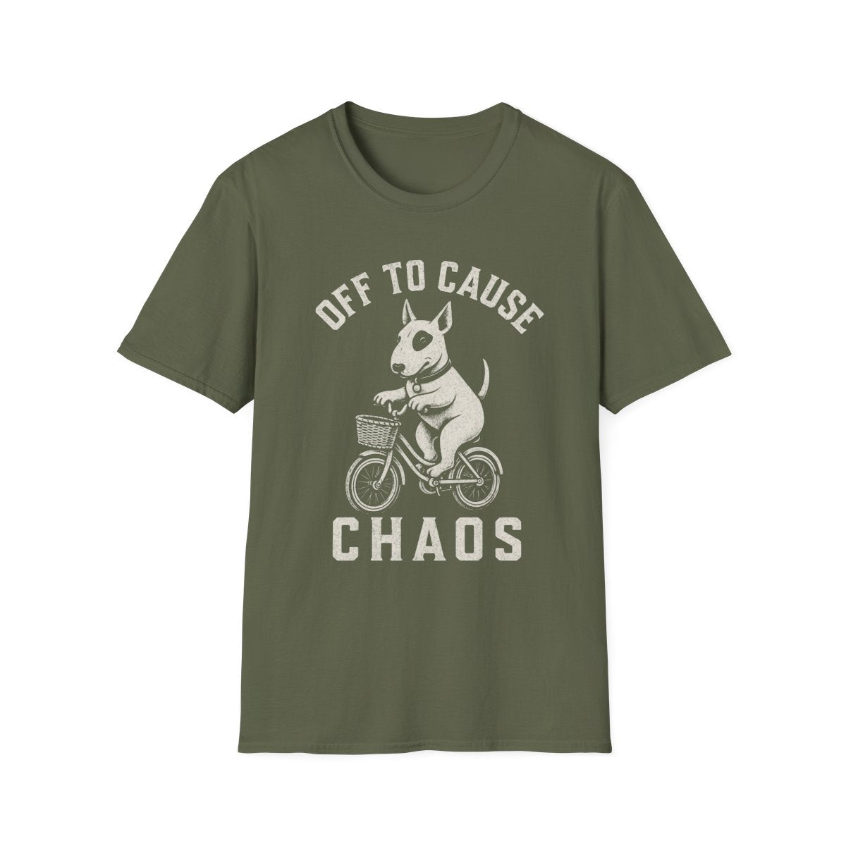 Bicycle Bull Terrier Tee - Military Green