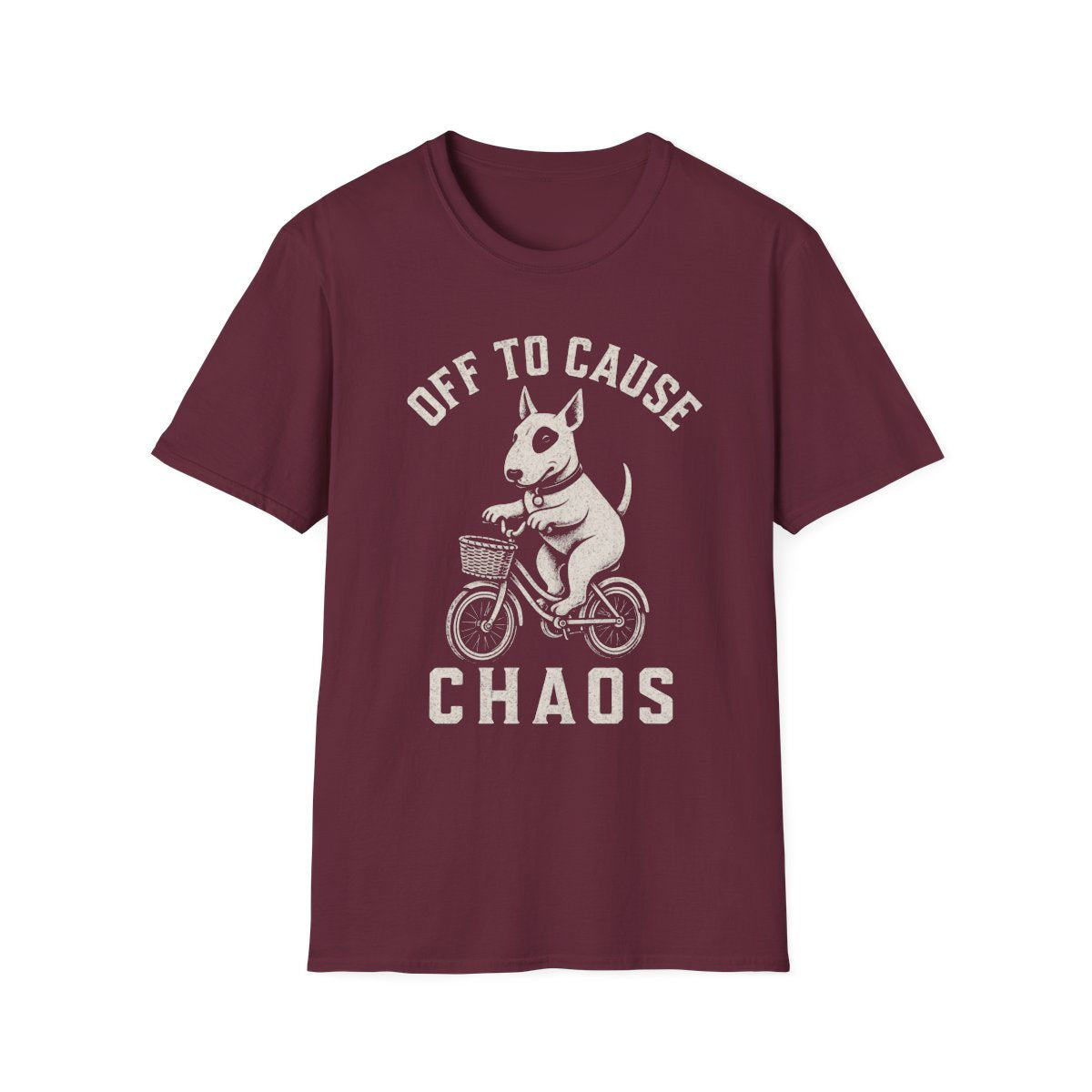 Bicycle Bull Terrier Tee - Maroon