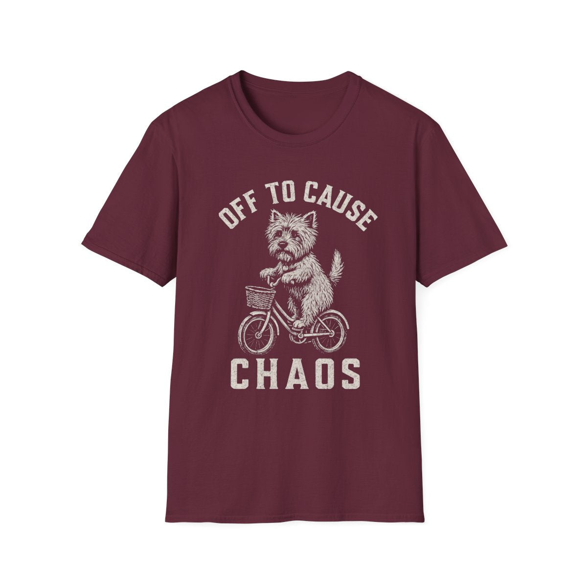 Bicycle Cairn Terrier Tee - Maroon