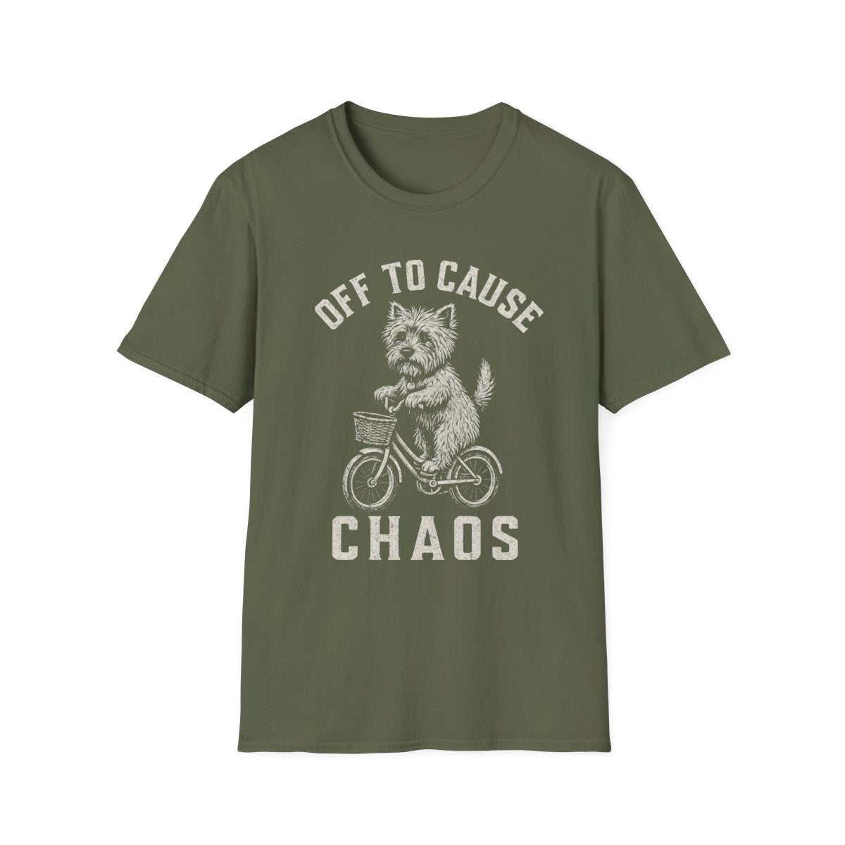 Bicycle Cairn Terrier Tee - Military Green