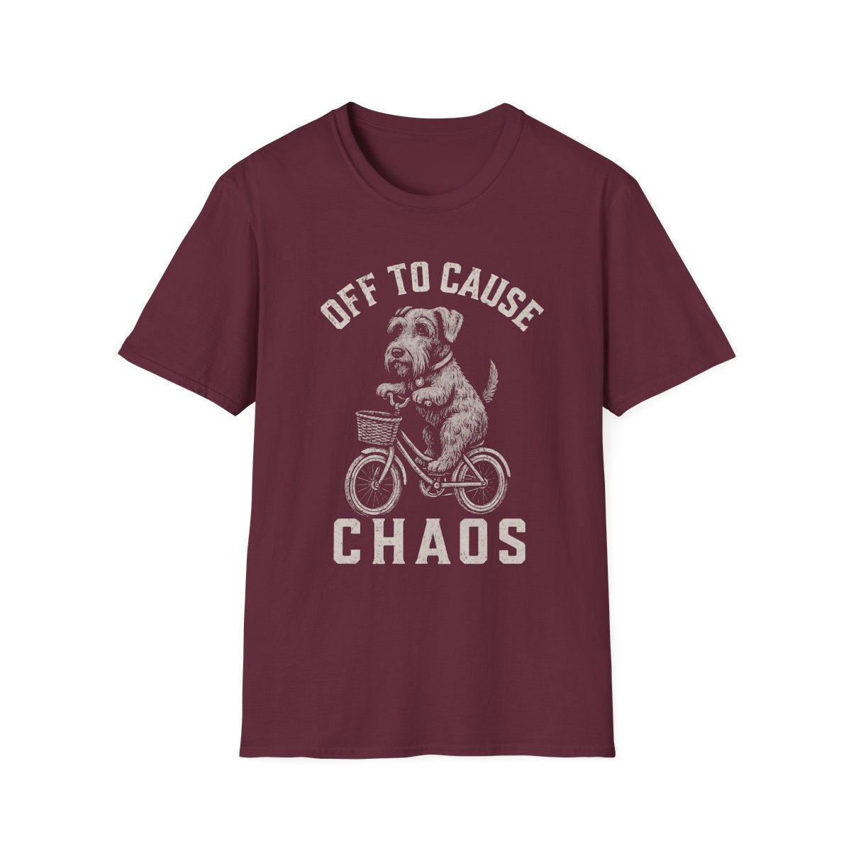 Bicycle Cesky Terrier Tee - Maroon