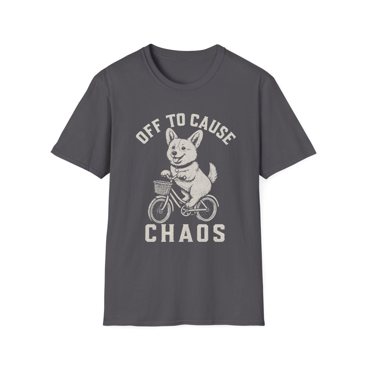 Bicycle Corgi Tee - Charcoal