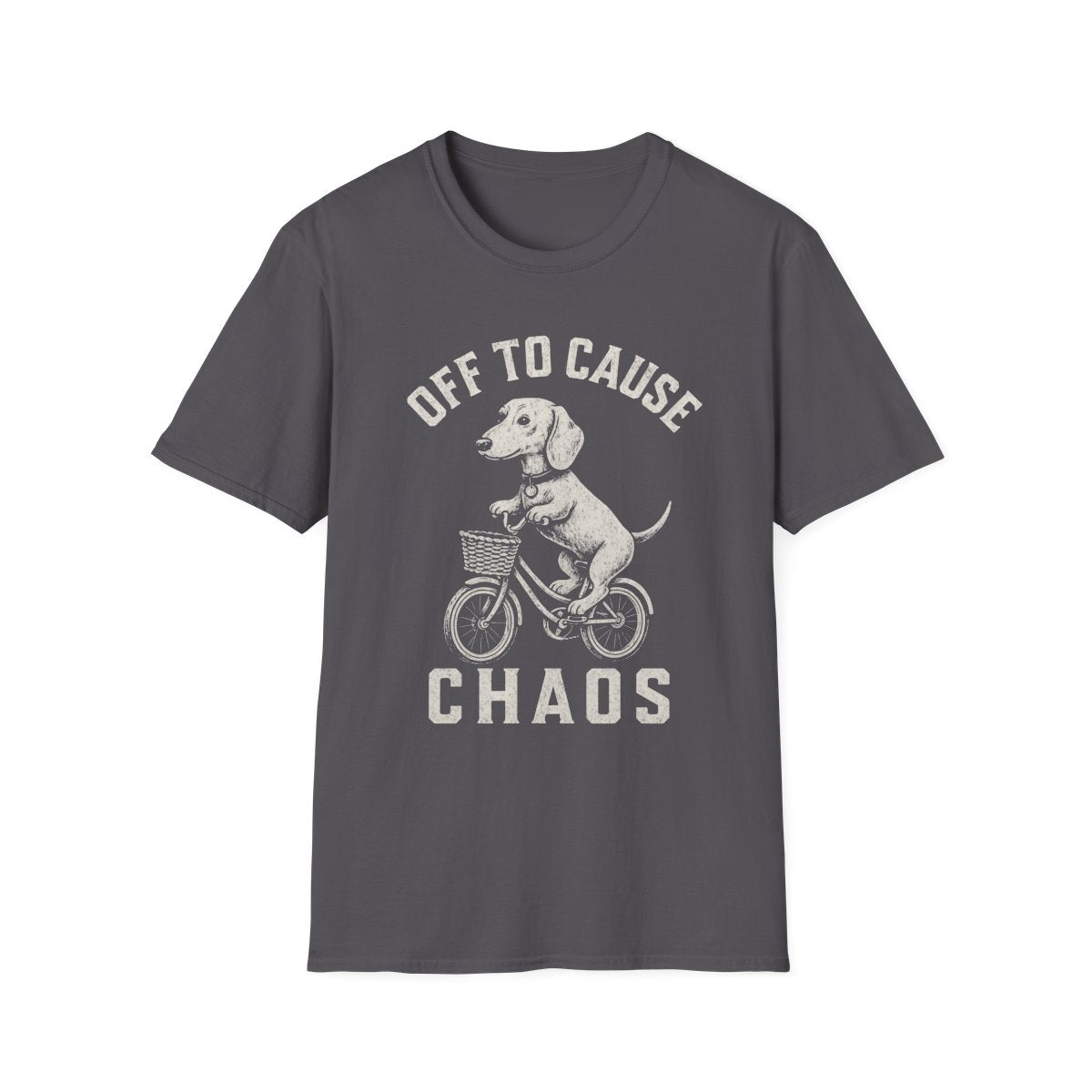 Bicycle Dachshund Tee - Charcoal