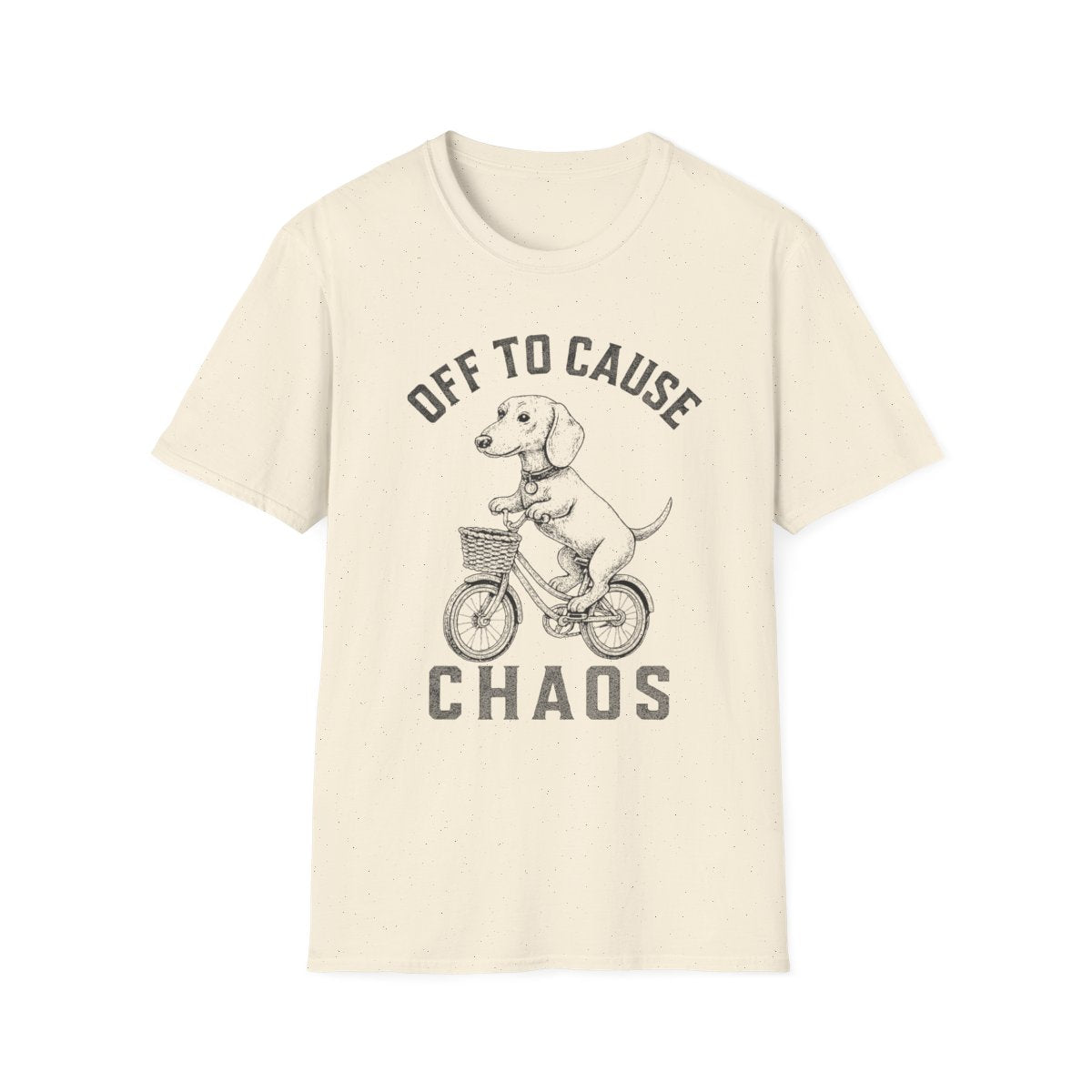 Bicycle Dachshund Tee - Natural