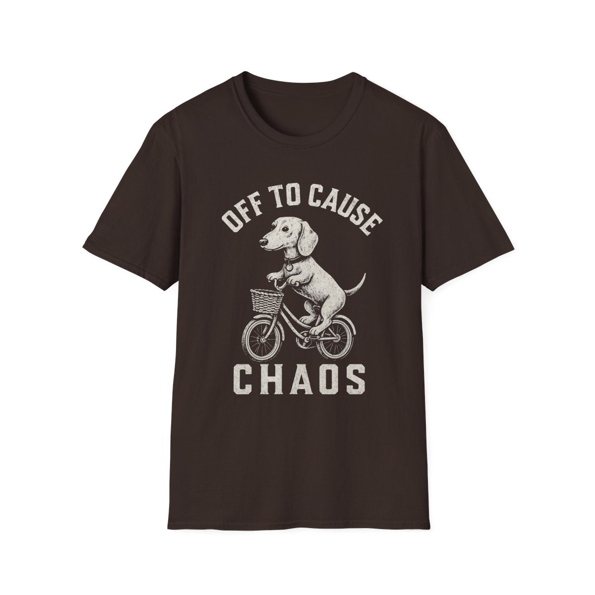 Bicycle Dachshund Tee - Dark Chocolate