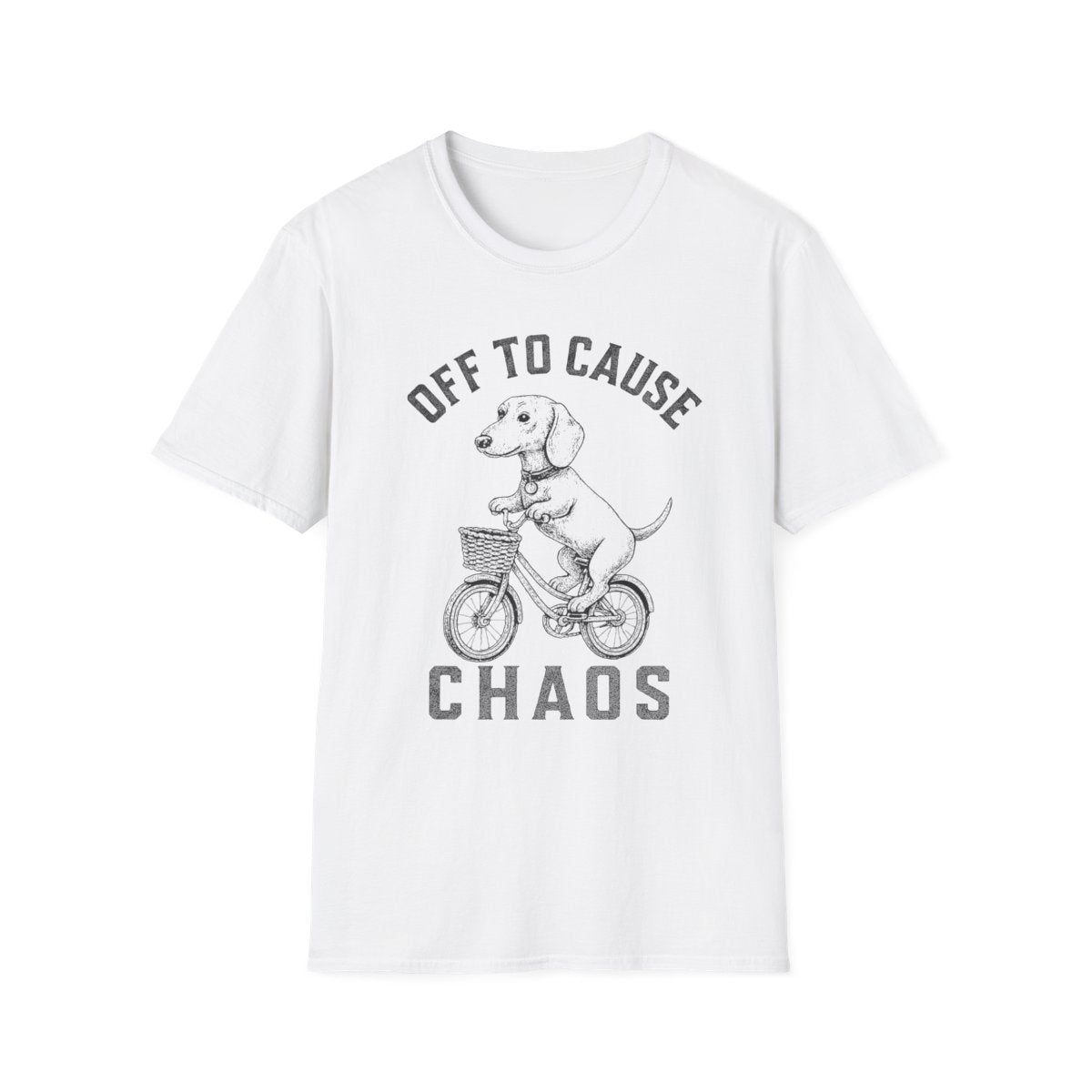 Bicycle Dachshund Tee - White