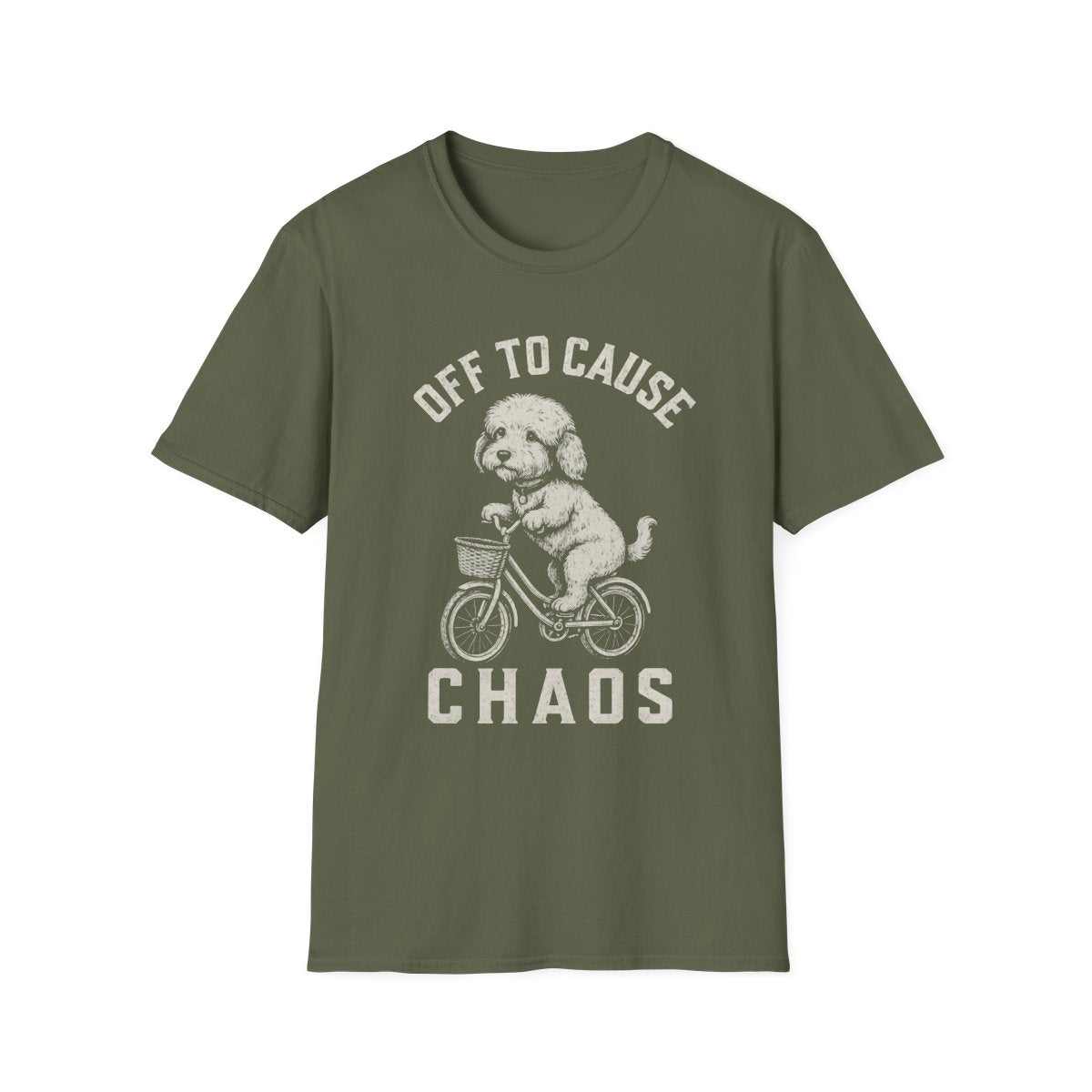 Bicycle Dandie Dinmont Terrier Tee - Military Green