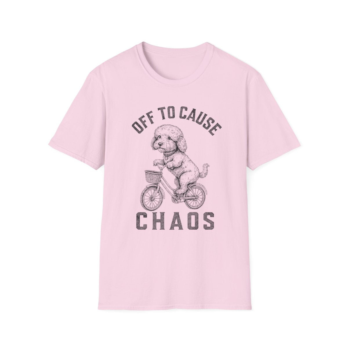 Bicycle Dandie Dinmont Terrier Tee - Light Pink