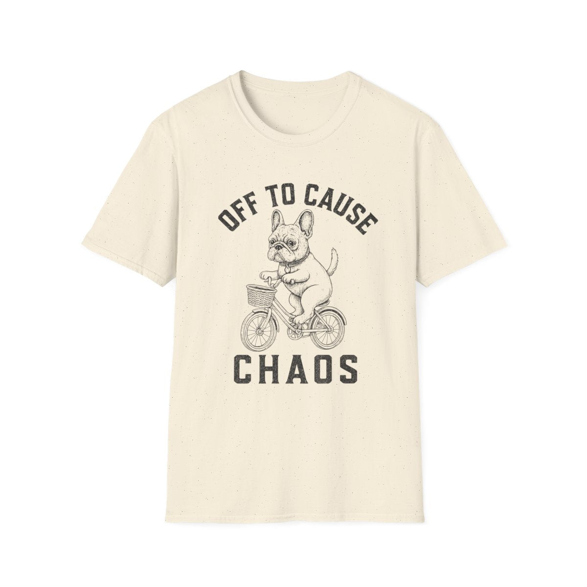 Bicycle French Bulldog Tee - Natural