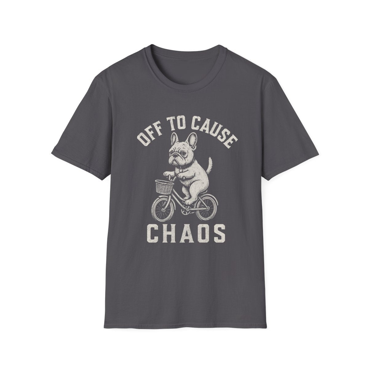 Bicycle French Bulldog Tee - Charcoal