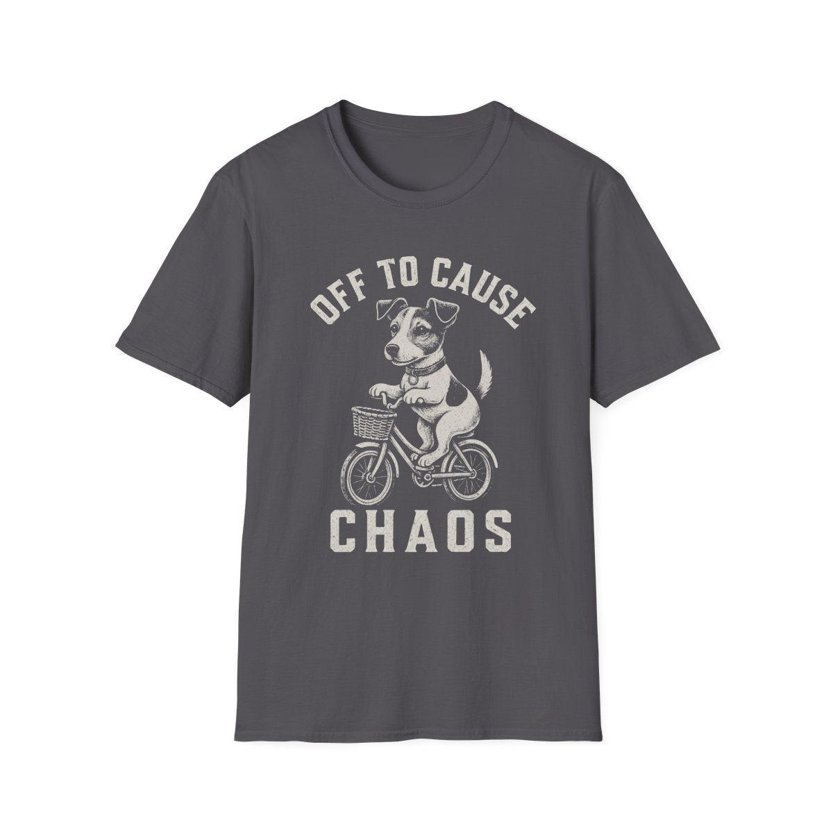 Bicycle Jack Russell Terrier Tee - Charcoal