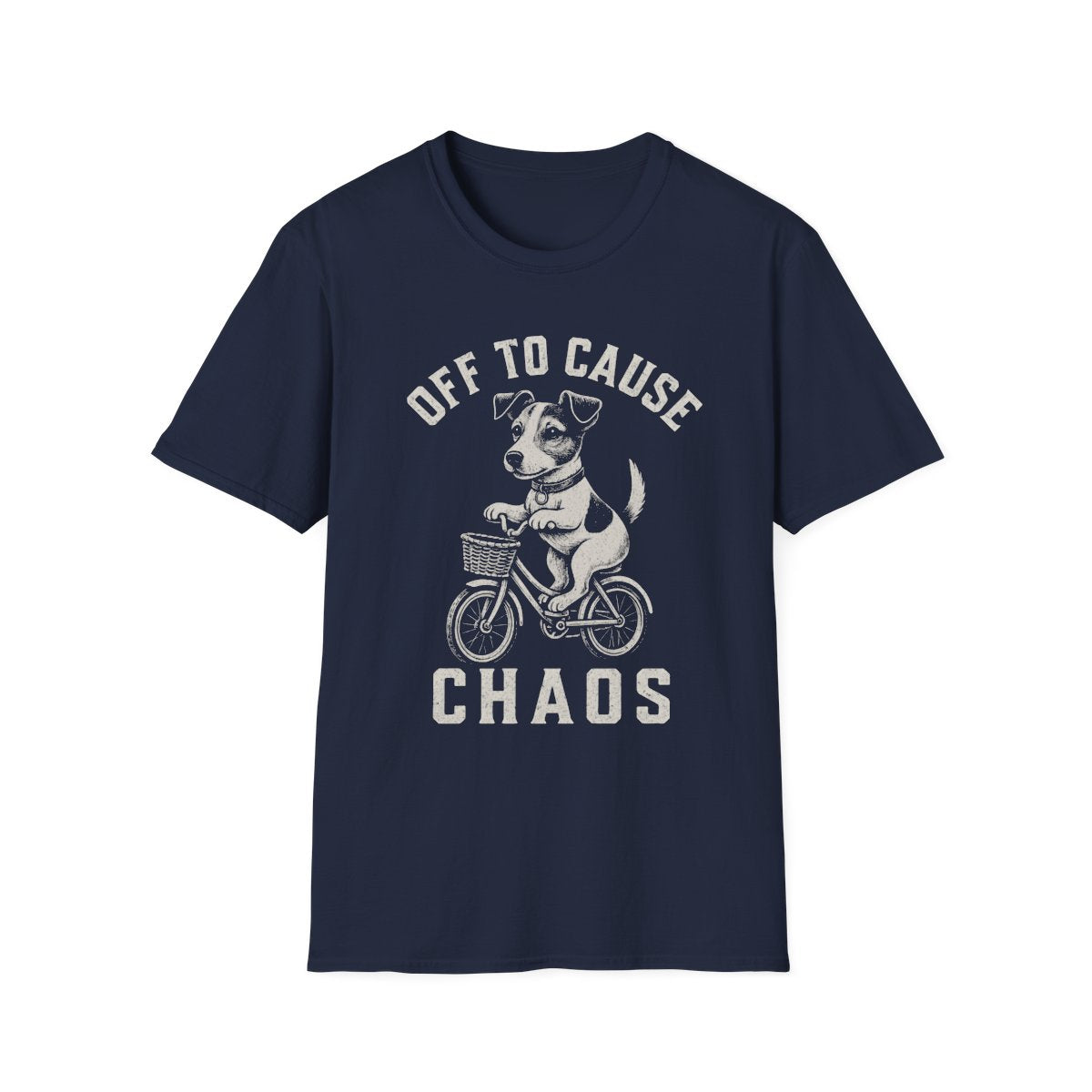 Bicycle Jack Russell Terrier Tee - Navy