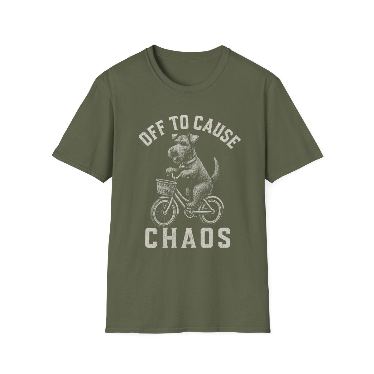 Bicycle Kerry Blue Terrier Tee - Military Green