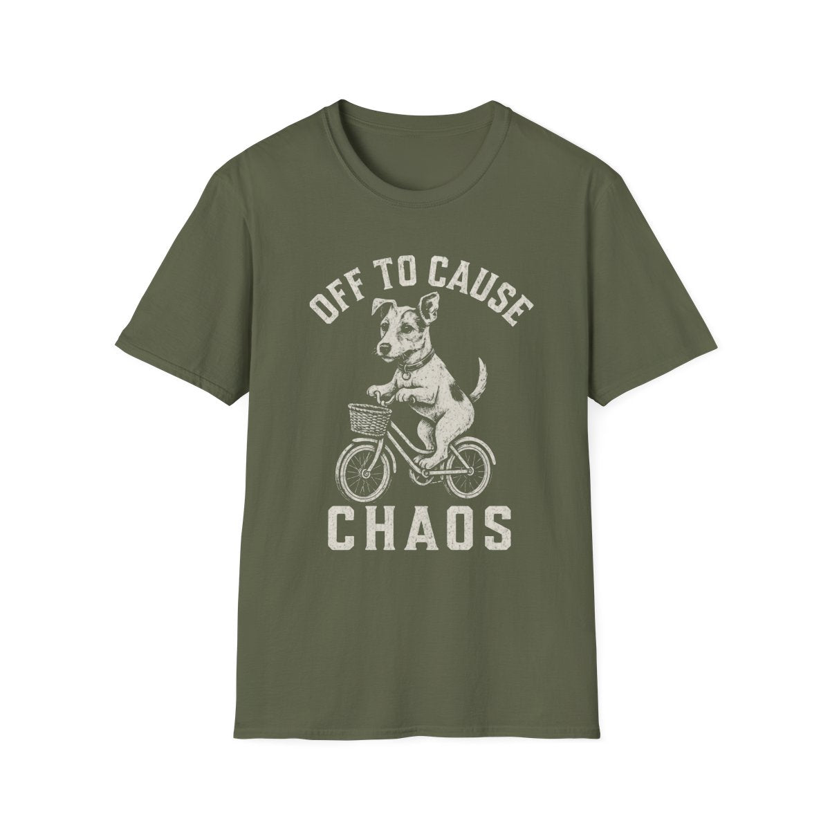 Bicycle Parson Russell Terrier Tee - Military Green