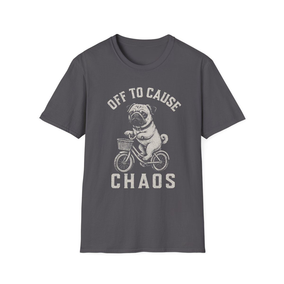 Bicycle Pug Tee - Charcoal
