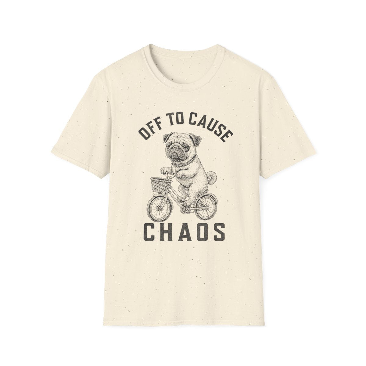 Bicycle Pug Tee - Natural