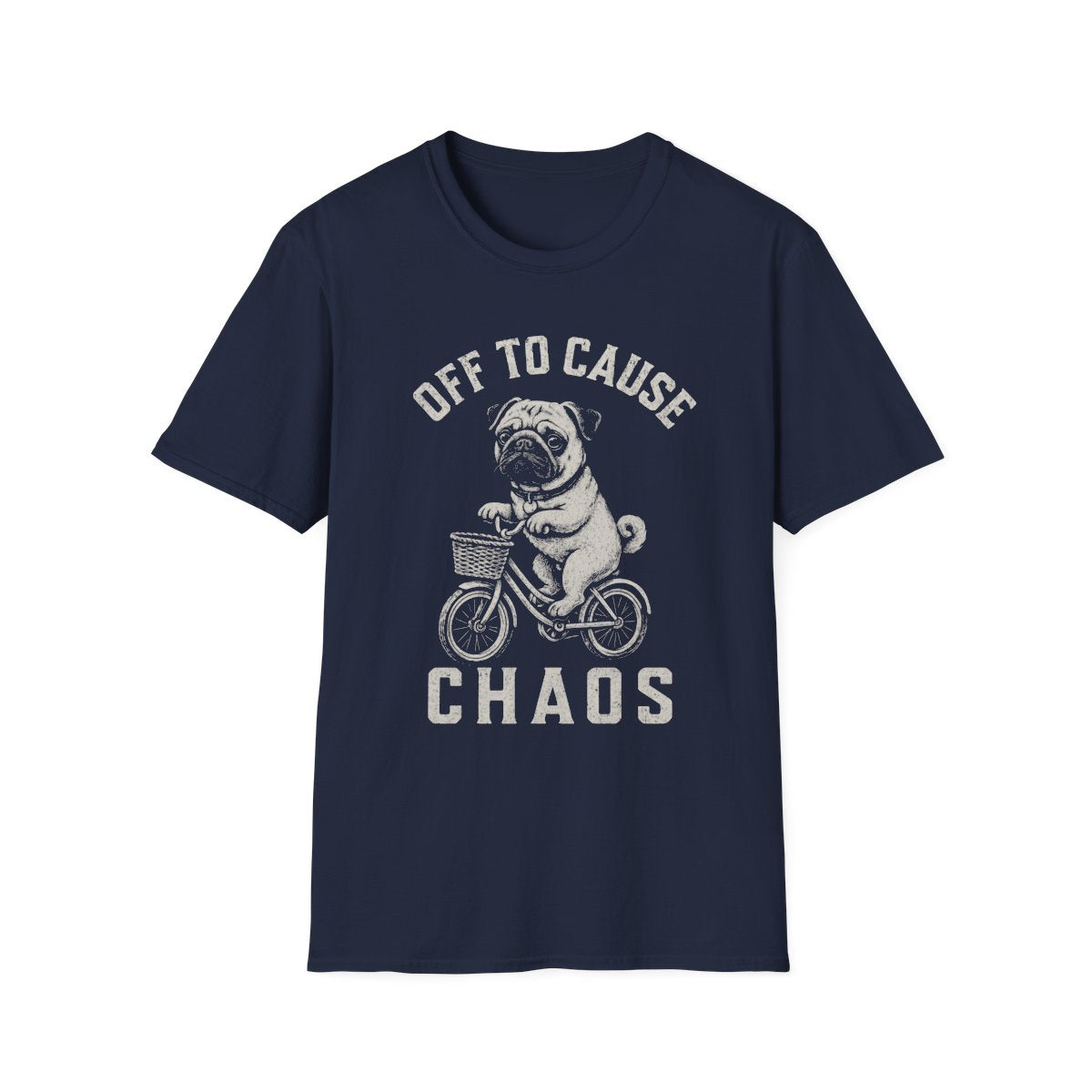 Bicycle Pug Tee - Navy