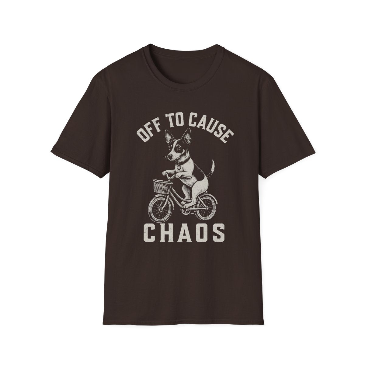 Bicycle Rat Terrier Tee - Dark Chocolate