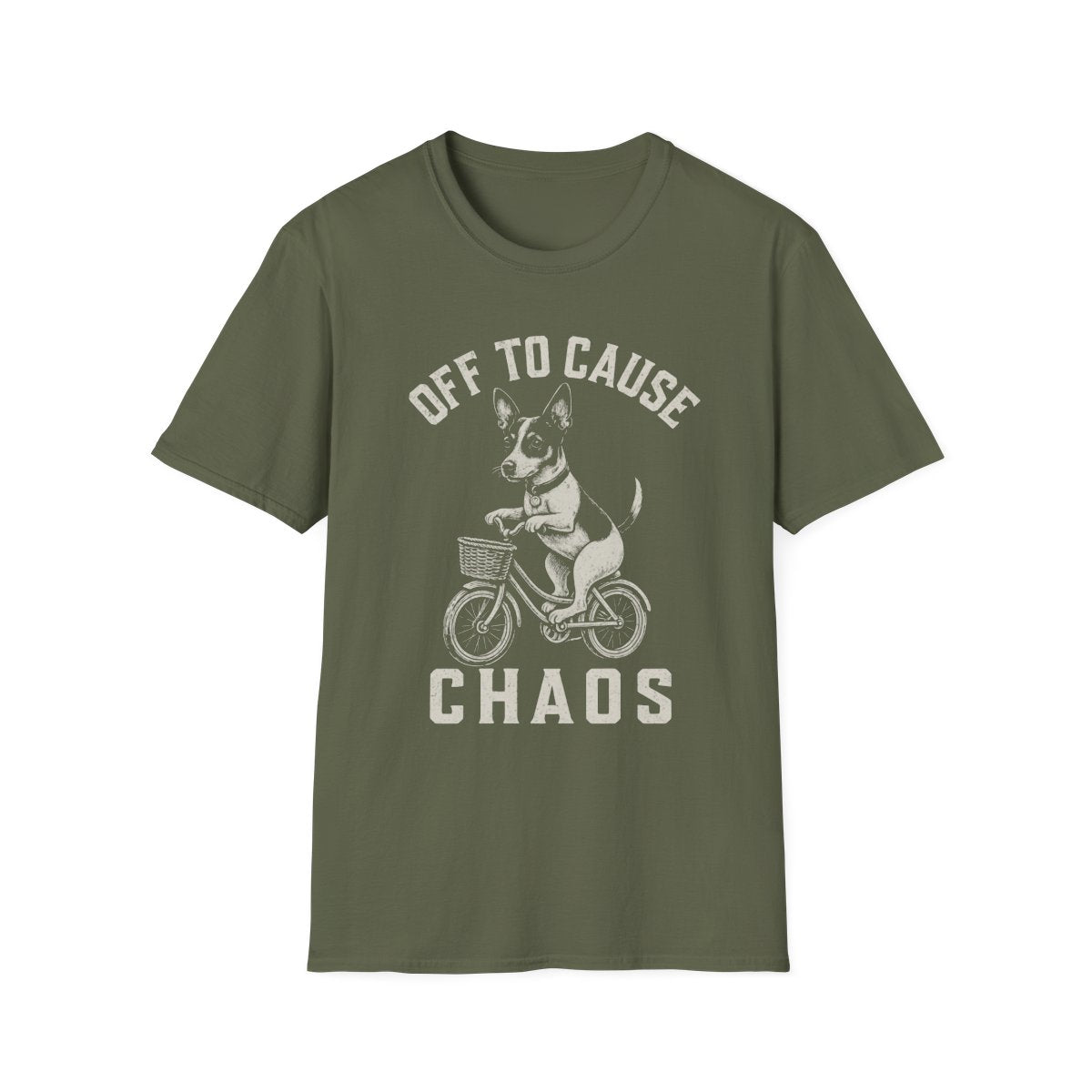 Bicycle Rat Terrier Tee - Military Green
