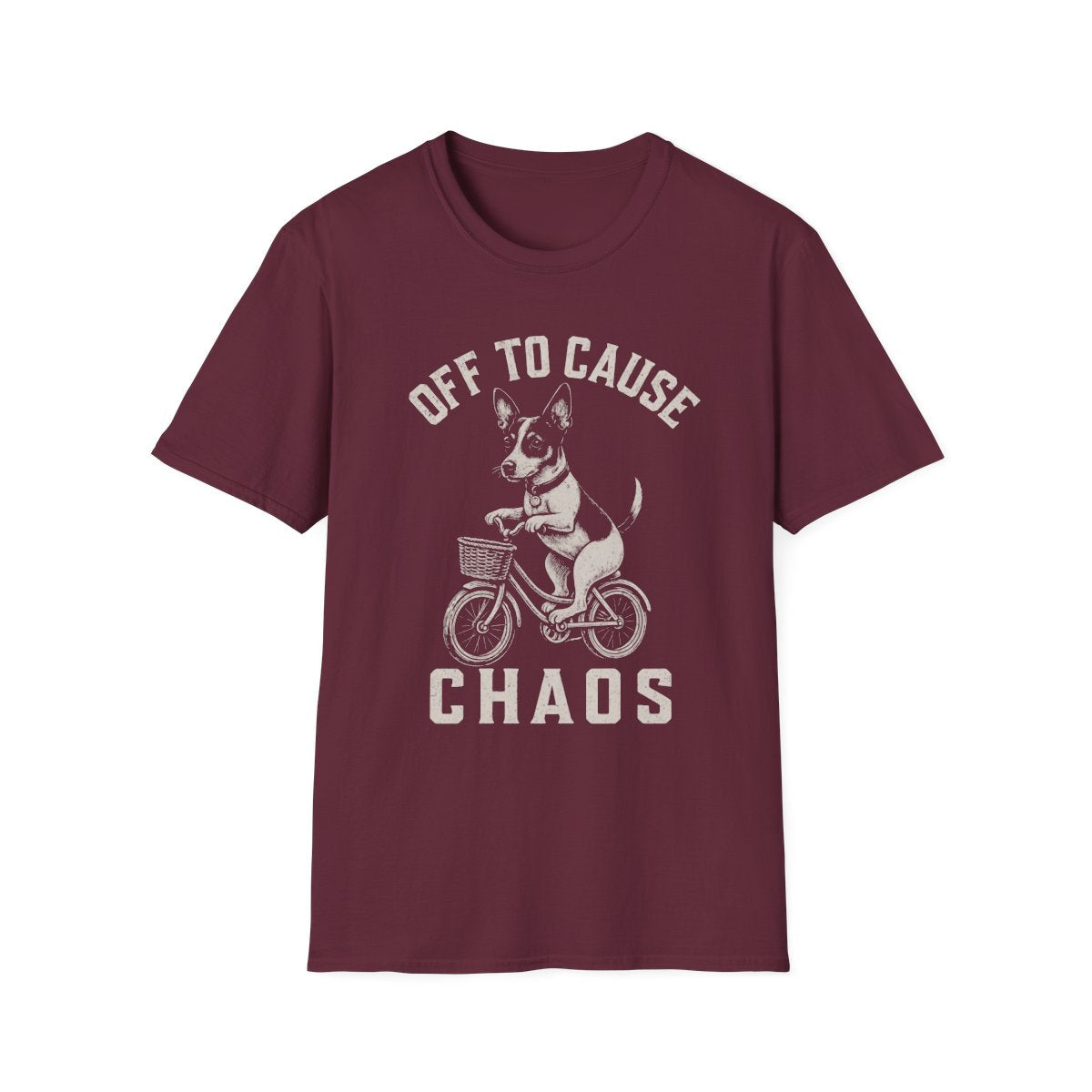 Bicycle Rat Terrier Tee - Maroon