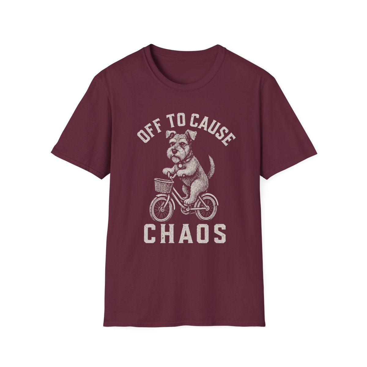 Bicycle Schnauzer Tee - Maroon