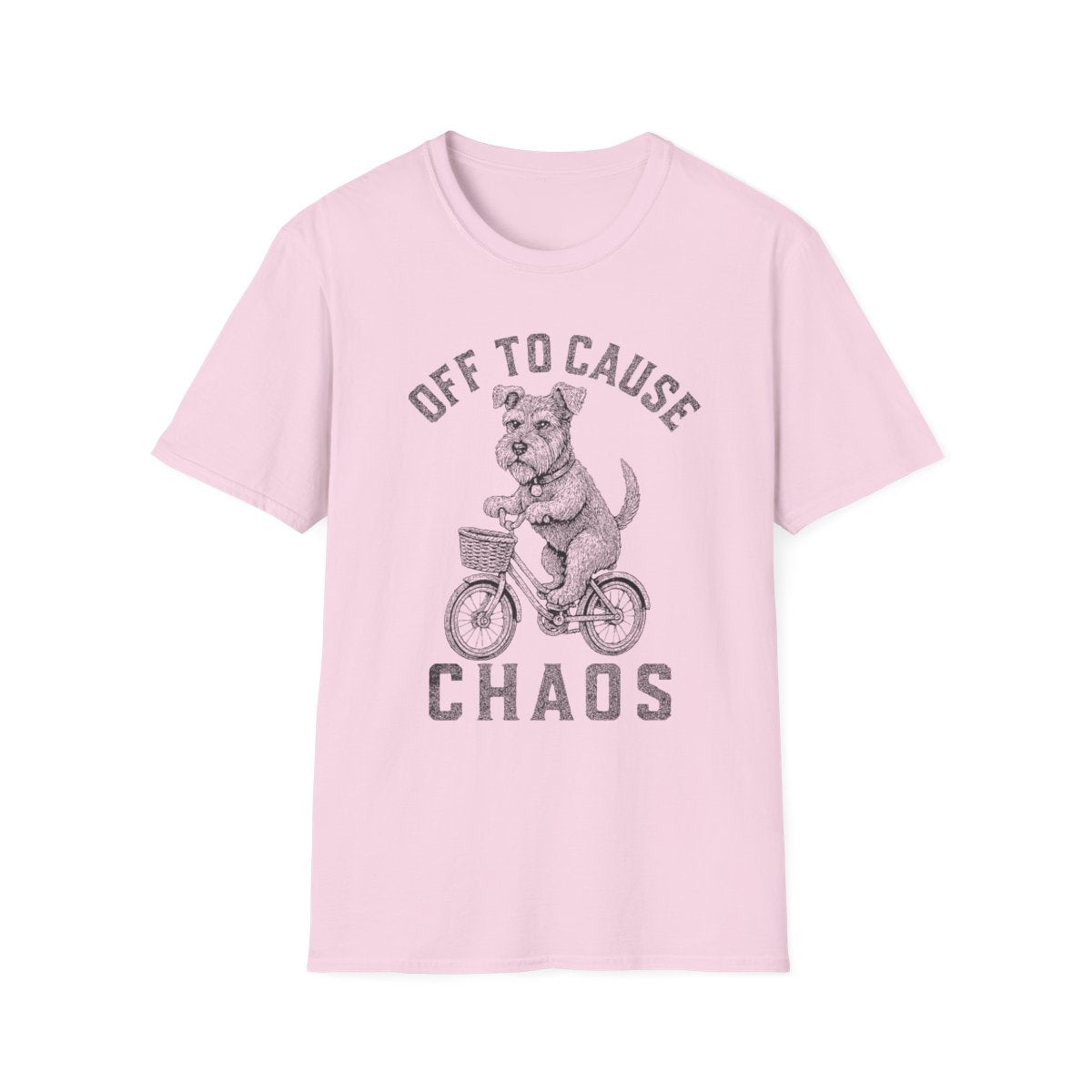 Bicycle Schnauzer Tee - Light Pink