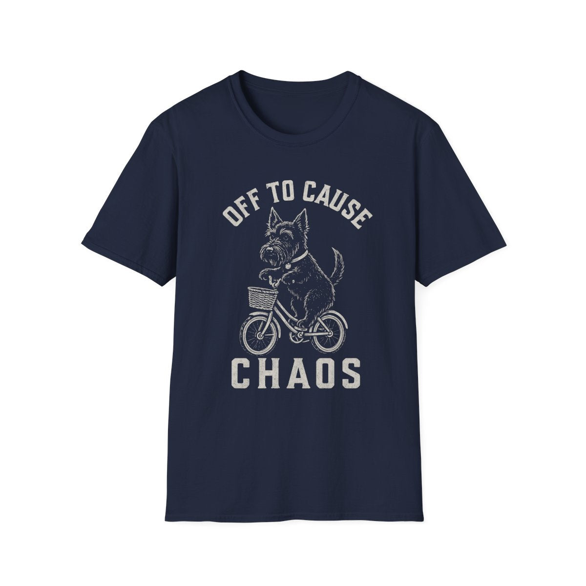 Bicycle Scottish Terrier Tee - Navy