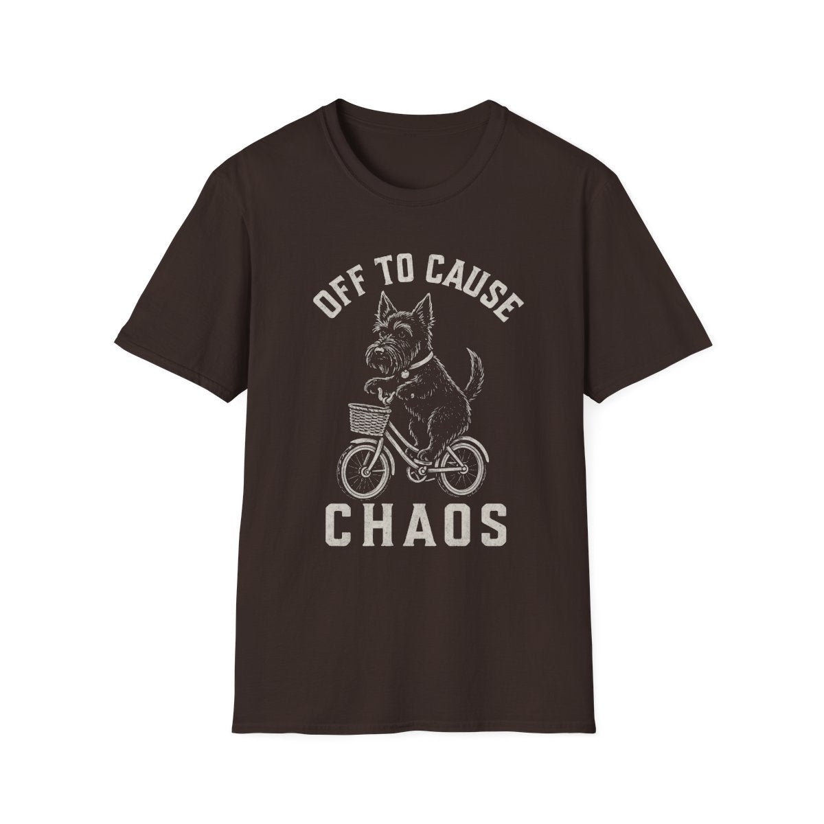 Bicycle Scottish Terrier Tee - Dark Chocolate