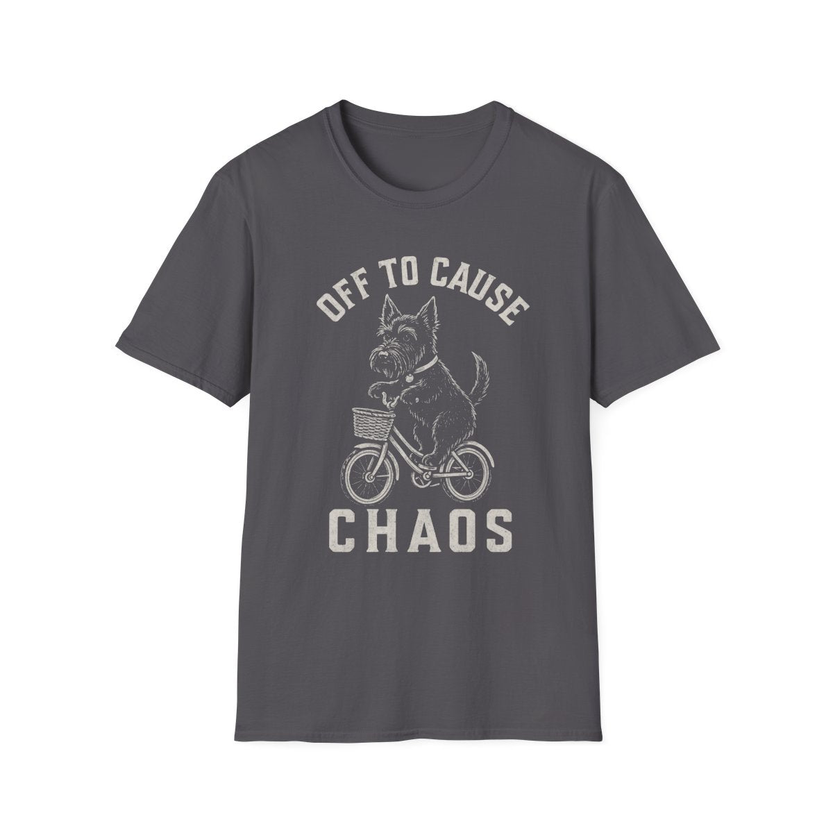 Bicycle Scottish Terrier Tee - Charcoal