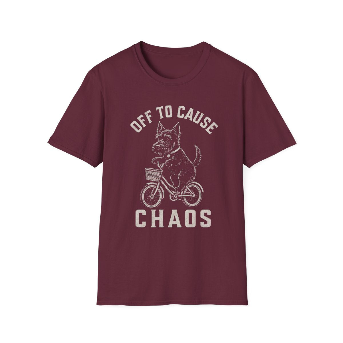 Bicycle Scottish Terrier Tee - Maroon