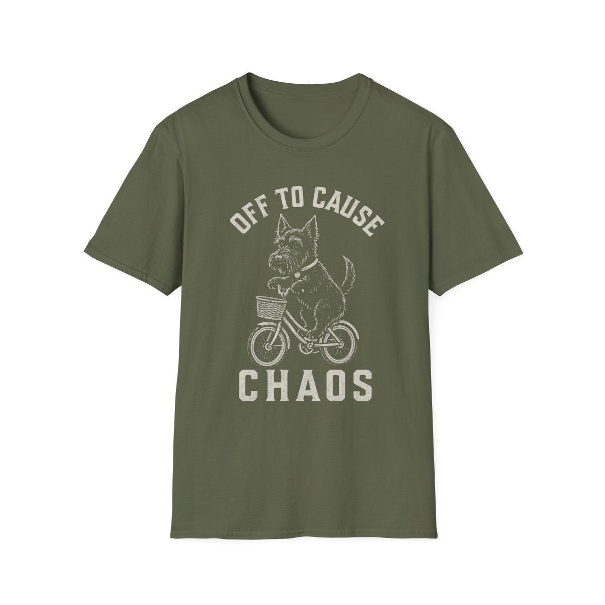 Bicycle Scottish Terrier Tee - Military Green