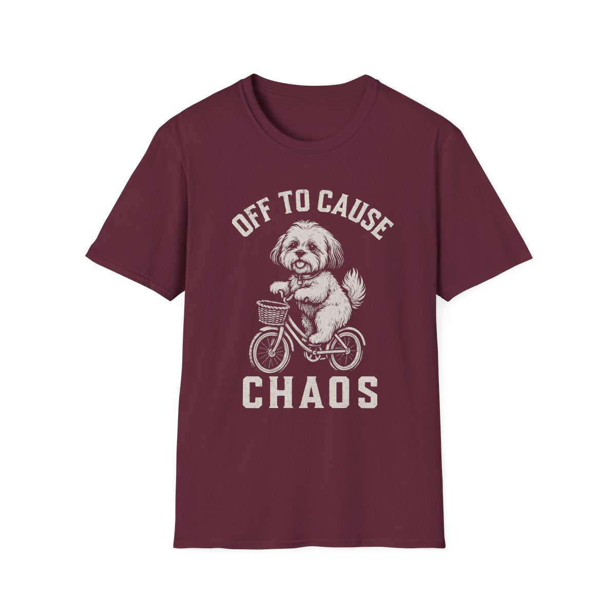 Bicycle Shih Tzu Tee - Maroon