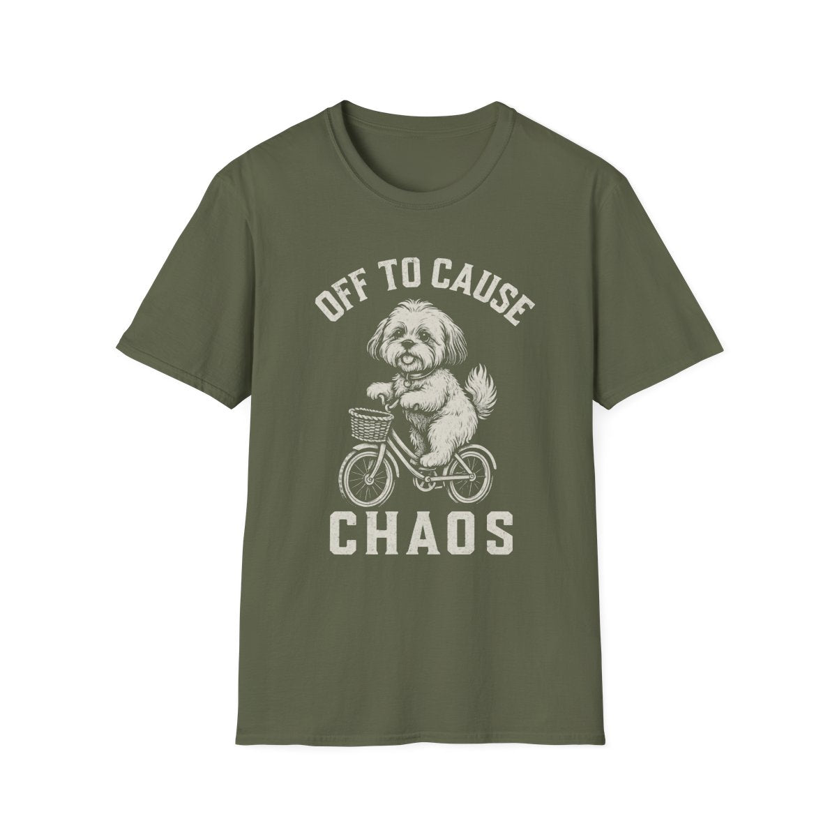 Bicycle Shih Tzu Tee - Military Green