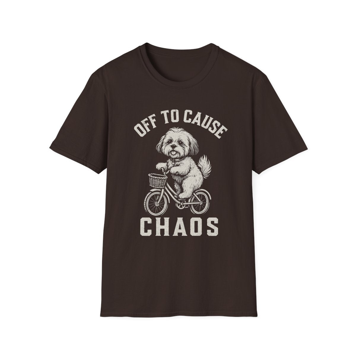 Bicycle Shih Tzu Tee - Dark Chocolate