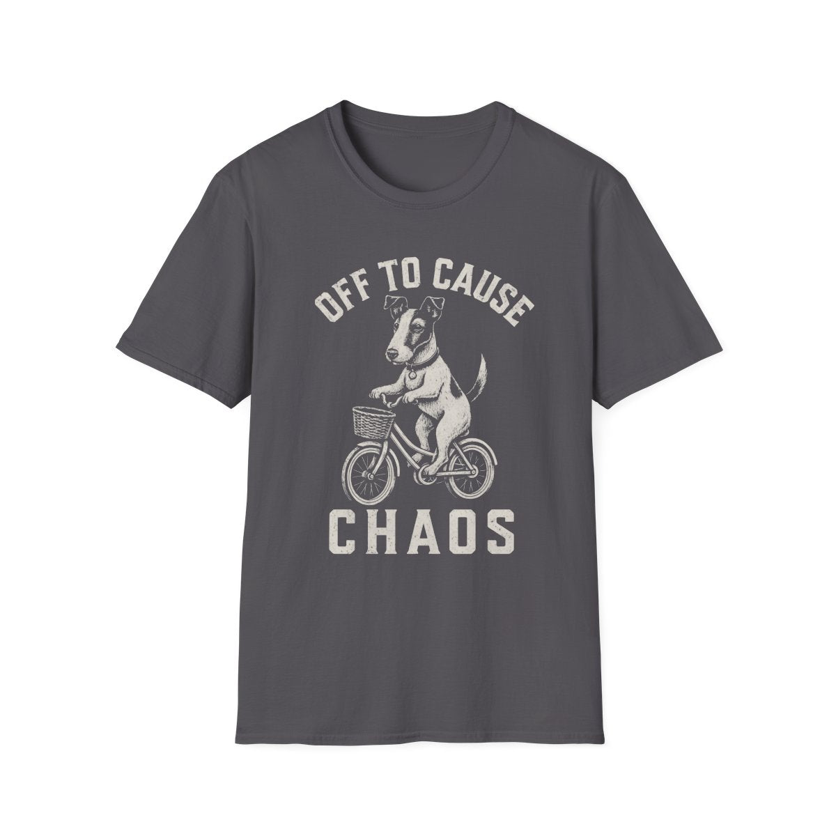 Bicycle Smooth Fox Terrier Tee - Charcoal